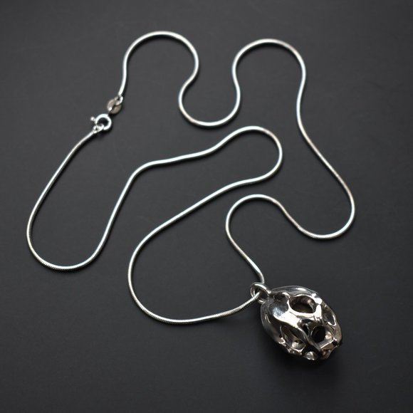 Unusual massive pendant necklace ooak, large long silver pendant - Picture 10 of 10